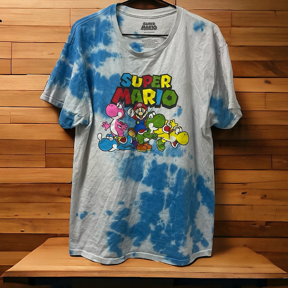 Super Mario Colorful Graphic Tie Dye 100% Cotton T-Shirt!